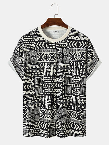 Ethnic Ornament Scarf Printed T-Shirts