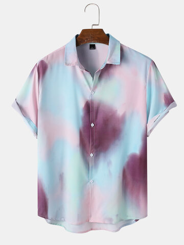 Tie Dye Lapel Street Shirt