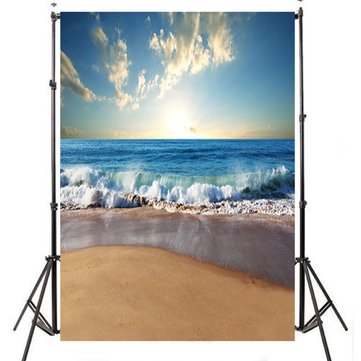 

3X5FT Sunny Sea Beach Vinyl Photography Backdrop Background Studio Props, White