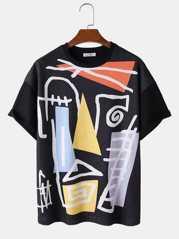 T-Shirts mit abstraktem geometrischem Druck