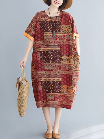 Vintage African Print Dress