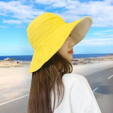 

Hat Female Season Double-sided Can Wear Fisherman Hat Fashion Sun Hat Travel Sunscreen Sun Hat Basin Cap