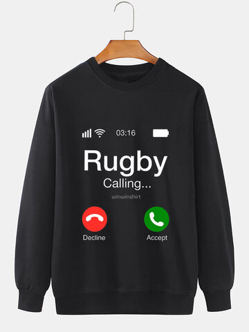 Sweat-shirts Rugby à Lettres Imprimées