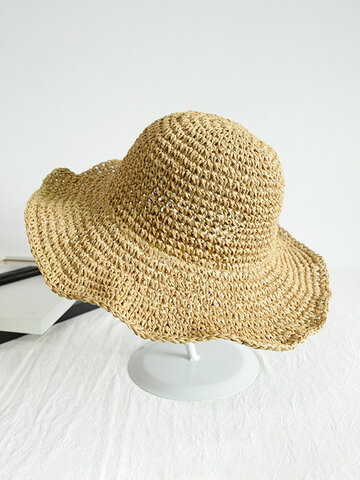 قبعة قش واقية من الشمس للنساء من JASSY قابلة للطي