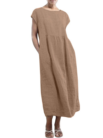 Solid Color Casual Dress