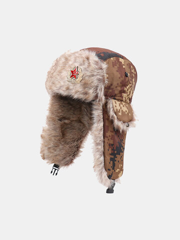 Men Camouflage Thicken Warmth Trapper Hat