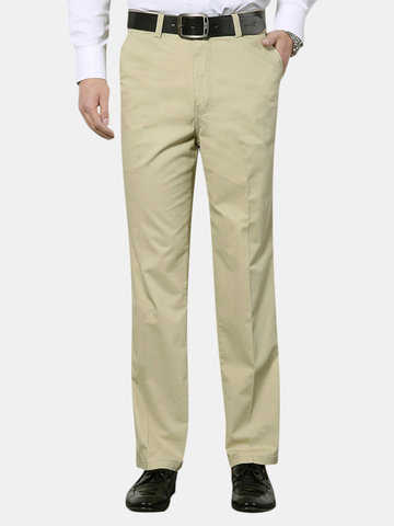 

Business Straight Cotton Suit Pants, White dark gray