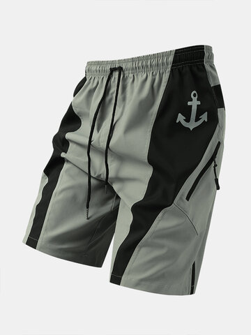 Patchwork Side Zip Designed Shorts
