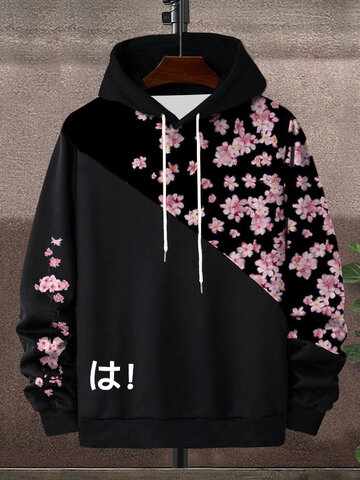 Japanese Cherry Blossoms Patchwork Hoodies