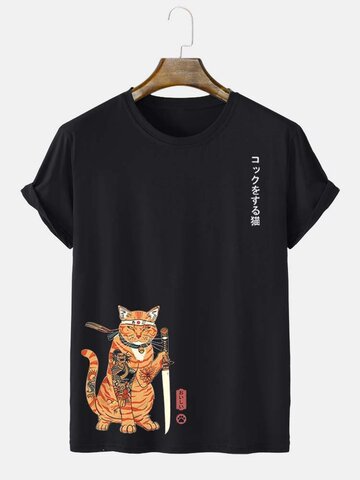 Guerrero Japonés Gato Camisetas