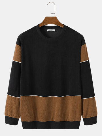 Color Block Contrast Line Detail Sweatshirts