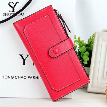 

Women Elegant Long Candy Color Wallet Casual Cash Coins Cards Bags, Rose red black white yellow red