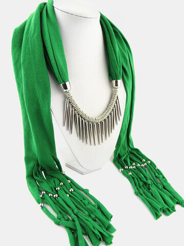 Ожерелье с шарфом с кисточками