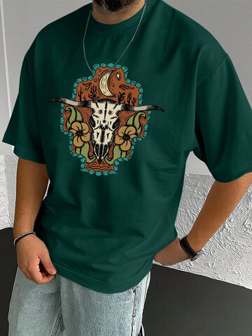 Cow Head Desert Landscape T-Shirts