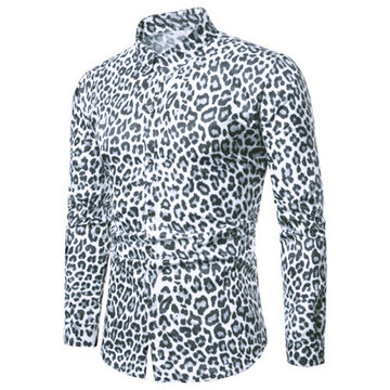 Повседневный леопардовый принт Рубашка