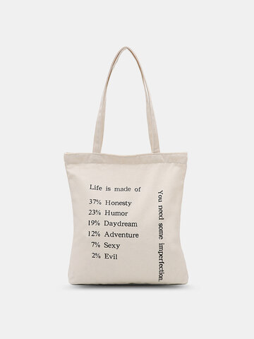 White Canvas Large Capacity Tote