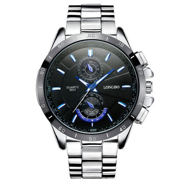 Relógios masculino de prata impermeável de luxo