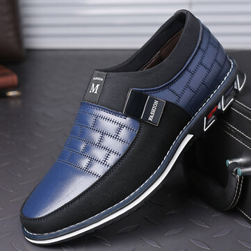 Leather Splicing Casual Shoes