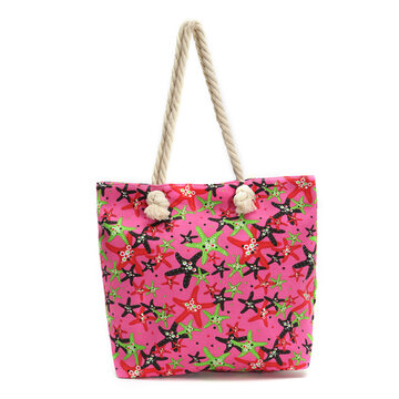 Borsa a tracolla riutilizzabile Starfish Canvas Borsa Travel Shopping Tote Handbag