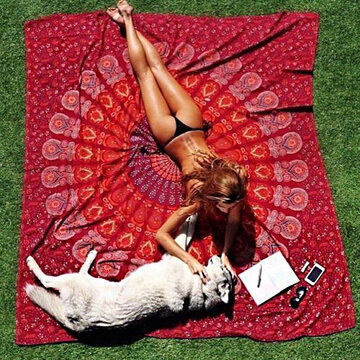 

59x83'' Bohemian Style Thin Chiffon Beach Yoga Towel Mandala Rectangle Bed Sheet Tapestry, Deep blue light blue purple red totem black/grey blue totem star totem purple red a black/red/green
