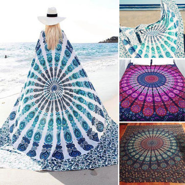 

59x83'' Bohemian Style Thin Chiffon Beach Yoga Towel Mandala Rectangle Bed Sheet Tapestry, Deep blue light blue purple red totem black/grey blue totem star totem purple red a black/red/green