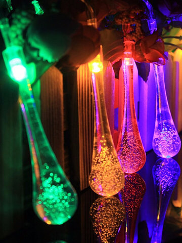 30 LED Battery Powered Raindrop Fairy String Light Outdoor Xmas Wedding Garden Party Decor