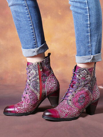 Details about   Socofy Snakeskin Grain Genuine Leather Splicing Flowers Pattern Comfortable 