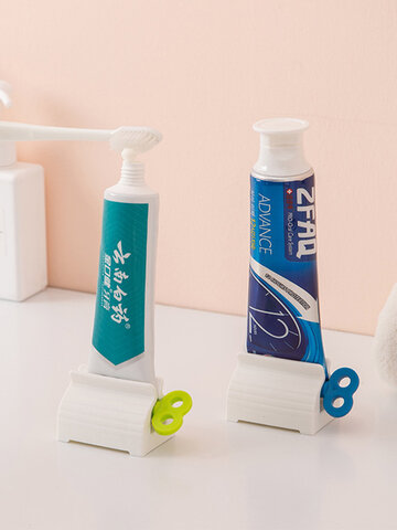 1 unidad de dispensador de pasta de dientes manual para el hogar, soporte para pasta de dientes, limpiador facial, prensatelas