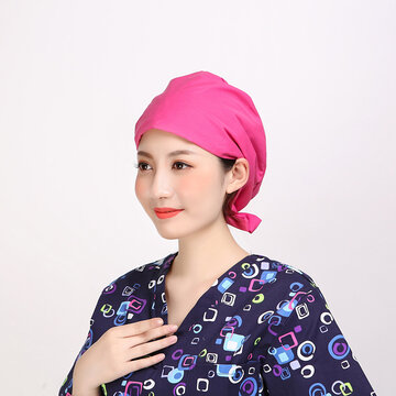 Doctor's Surgical Cap Strap Solid Color Beautician Hat
