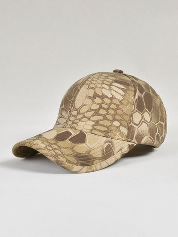 Unisex Cotton Outdoor Snake Print Camouflage Baseball Cap