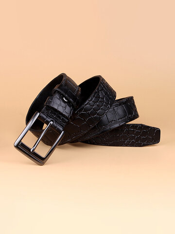 Men Business Crocodile Pattern First Layer Of Leather Belt Leisure Genuine Leather Pin Buckle Belt