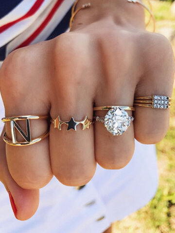 Five-pointed Star Ring Set