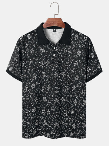 Ditsy Floral Vintage Neck Polos Shirts