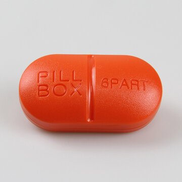 6 Grid Candy-farbige Matte Pill Box