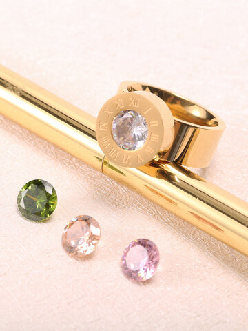 4 Color Gemstones Rings