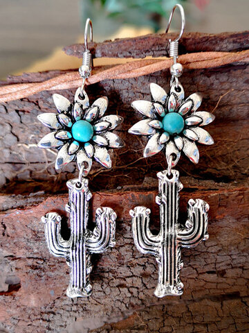 Cactus Sun Flower Earrings