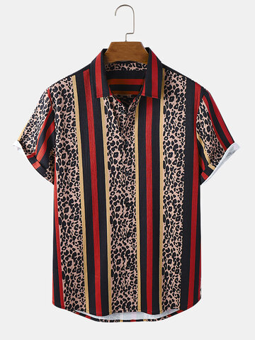Camisas patchwork com leopardo e listras