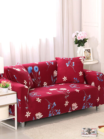 أحمر كيمونو 1/3 مقاعد المنزل Soft غطاء أريكة مرن سهل التمدد غطاء حماية للأريكة
