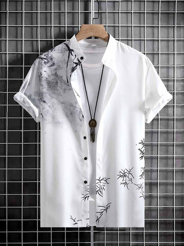 قميص بطباعة زهور الخيزران