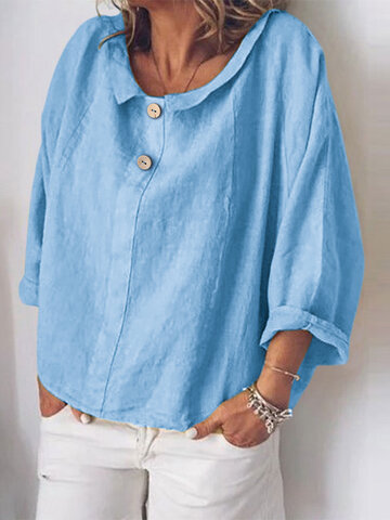 Solid Color Loose Blouse