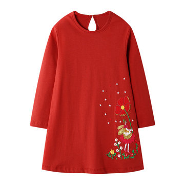 Girl's Flower Casual Dress For 1-9Y