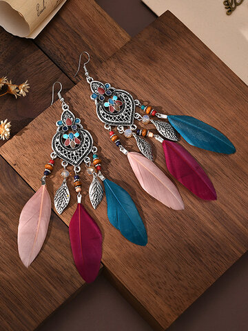 Alloy Vintage Feather Earrings