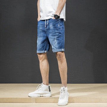 Summer Men's Denim Shorts New Korean Slim Pants 