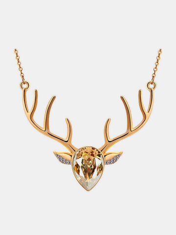 Elegant Deer Crystal Necklace