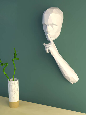 Hecho a mano DIY La persona silenciosa Modelo de papel 3D Decoración del hogar Sala de estar Decoración de oficina DIY Artesanía de papel Modelo Rompecabezas Educativo Niños Juguete de regalo