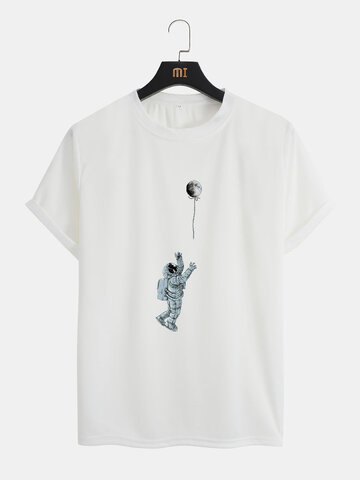Planet Astronaut Print T-Shirts