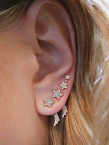 Elegant Star Drop Earrings Set 