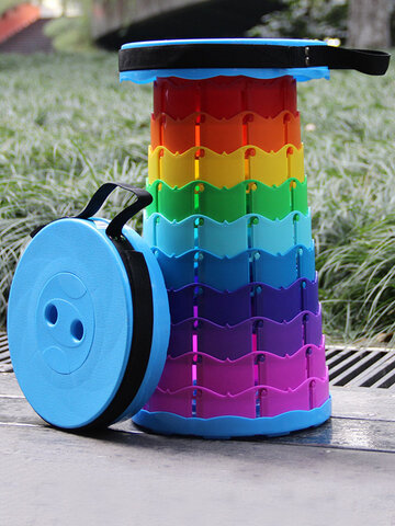 Outdoor Furniture Retractable Stool Chairs Portable Rainbow Lounge Folding CHCA 