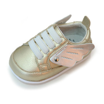 

Angel Wings Baby Sneakers For 0-24M, White black golden