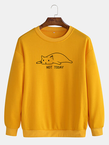 Cotton Cat Letter Printing Sweatshirts